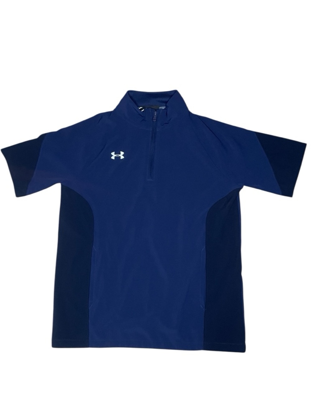Under Armour Navy/Black Short Sleeve Loose Fit 1/4 Zip Golf Pullover-Youth XL